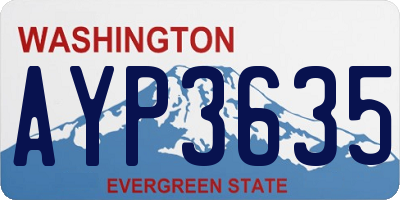 WA license plate AYP3635