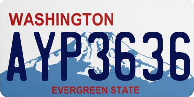 WA license plate AYP3636