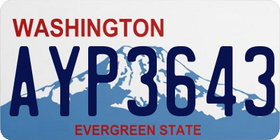 WA license plate AYP3643