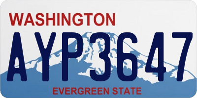WA license plate AYP3647