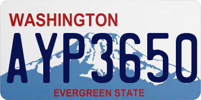 WA license plate AYP3650