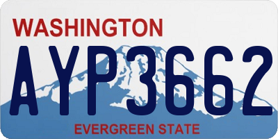 WA license plate AYP3662
