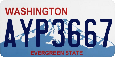 WA license plate AYP3667