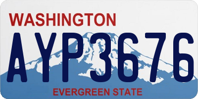 WA license plate AYP3676