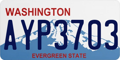 WA license plate AYP3703
