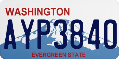 WA license plate AYP3840