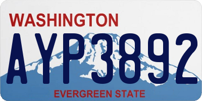 WA license plate AYP3892