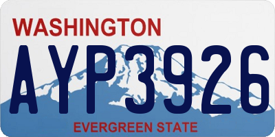 WA license plate AYP3926