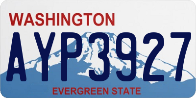 WA license plate AYP3927