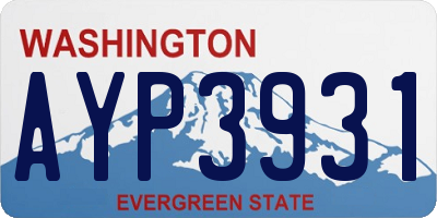 WA license plate AYP3931