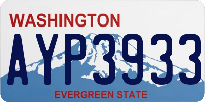 WA license plate AYP3933
