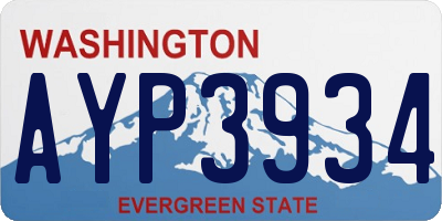 WA license plate AYP3934