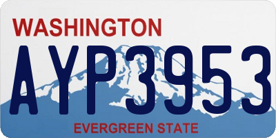WA license plate AYP3953