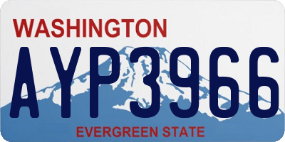 WA license plate AYP3966