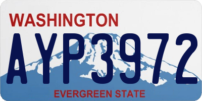 WA license plate AYP3972