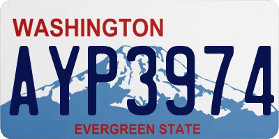 WA license plate AYP3974