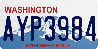 WA license plate AYP3984