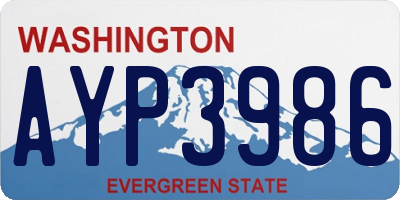 WA license plate AYP3986
