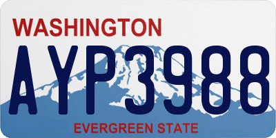 WA license plate AYP3988