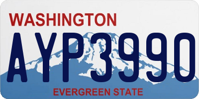 WA license plate AYP3990