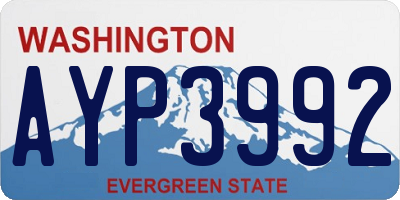 WA license plate AYP3992