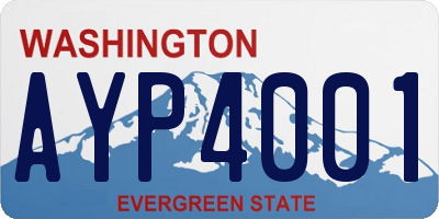 WA license plate AYP4001
