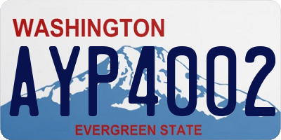 WA license plate AYP4002