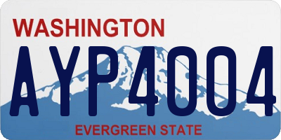 WA license plate AYP4004