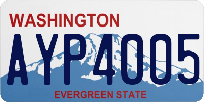WA license plate AYP4005