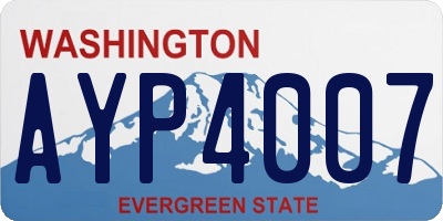 WA license plate AYP4007