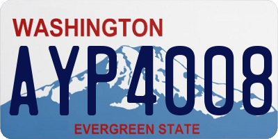 WA license plate AYP4008
