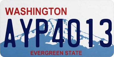 WA license plate AYP4013