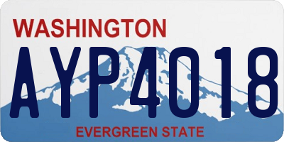 WA license plate AYP4018