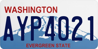 WA license plate AYP4021