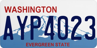 WA license plate AYP4023