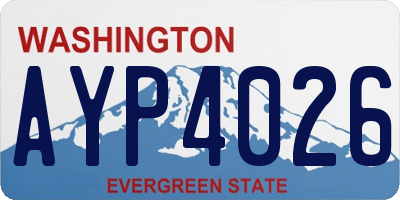 WA license plate AYP4026