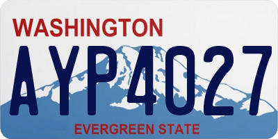 WA license plate AYP4027