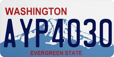 WA license plate AYP4030