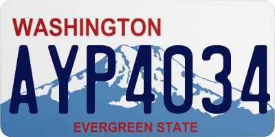 WA license plate AYP4034