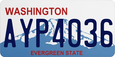 WA license plate AYP4036