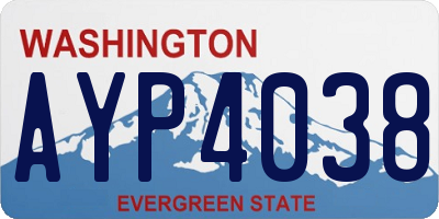 WA license plate AYP4038