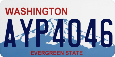 WA license plate AYP4046