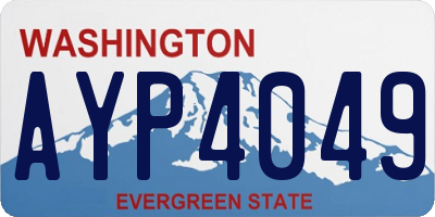 WA license plate AYP4049