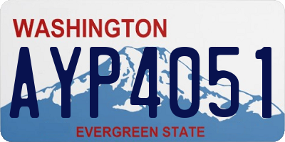 WA license plate AYP4051