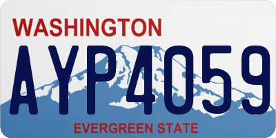 WA license plate AYP4059
