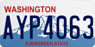 WA license plate AYP4063