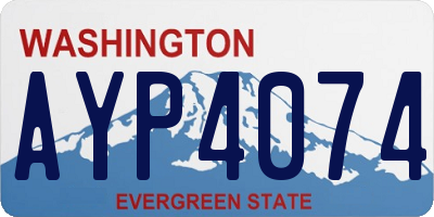 WA license plate AYP4074