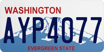 WA license plate AYP4077