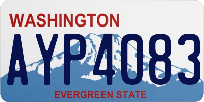 WA license plate AYP4083