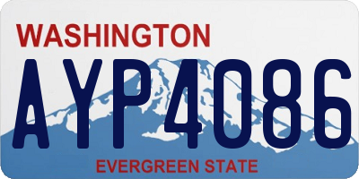 WA license plate AYP4086